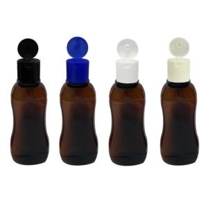 468 FRASCO PLÁSTICO AMBAR 200ML FLIPTOP FURO ABERTO CAT