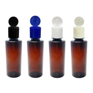 94 FRASCO PLÁSTICO AMBAR 200ML FLIPTOP FURO ABERTO COS