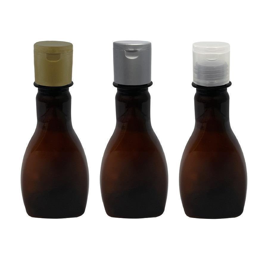 1323 FRASCO PLÁSTICO AMBAR 200ML FLIPTOP FURO ABERTO MOL - Imagem 4