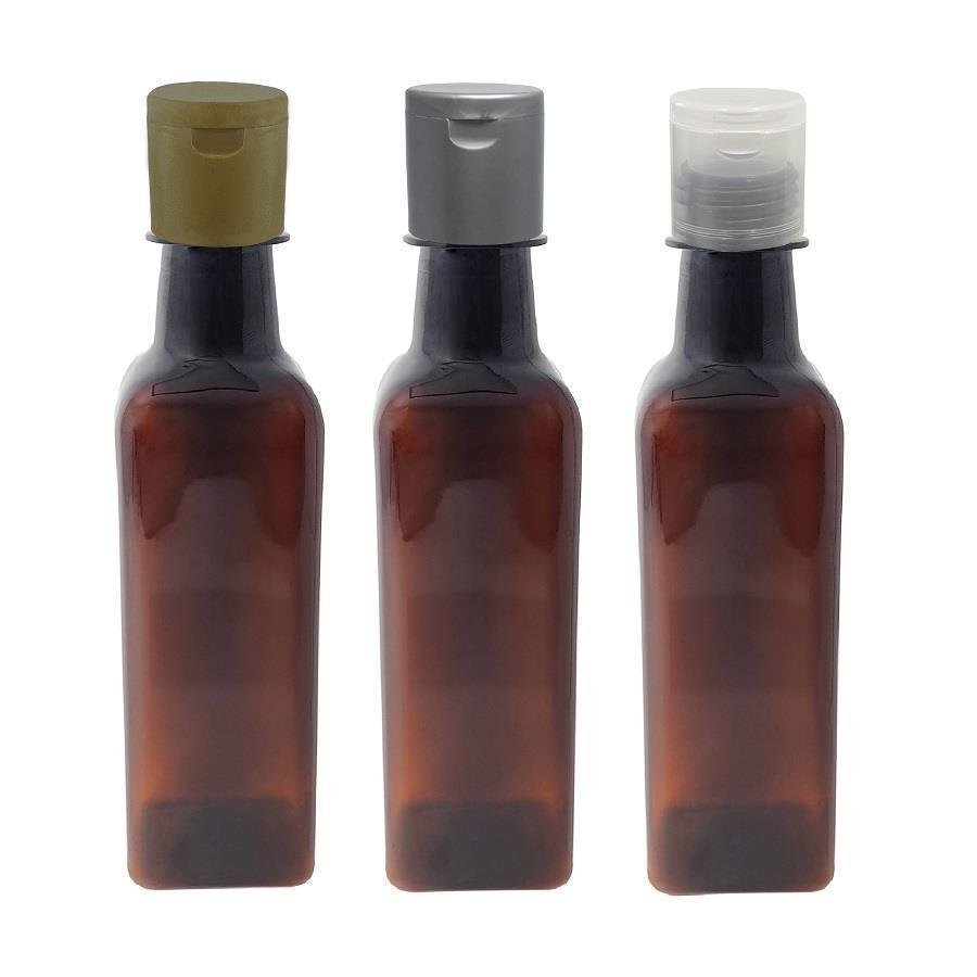 819 FRASCO PLÁSTICO AMBAR 250ML FLIPTOP FURO ABERTO AZE - Imagem 4