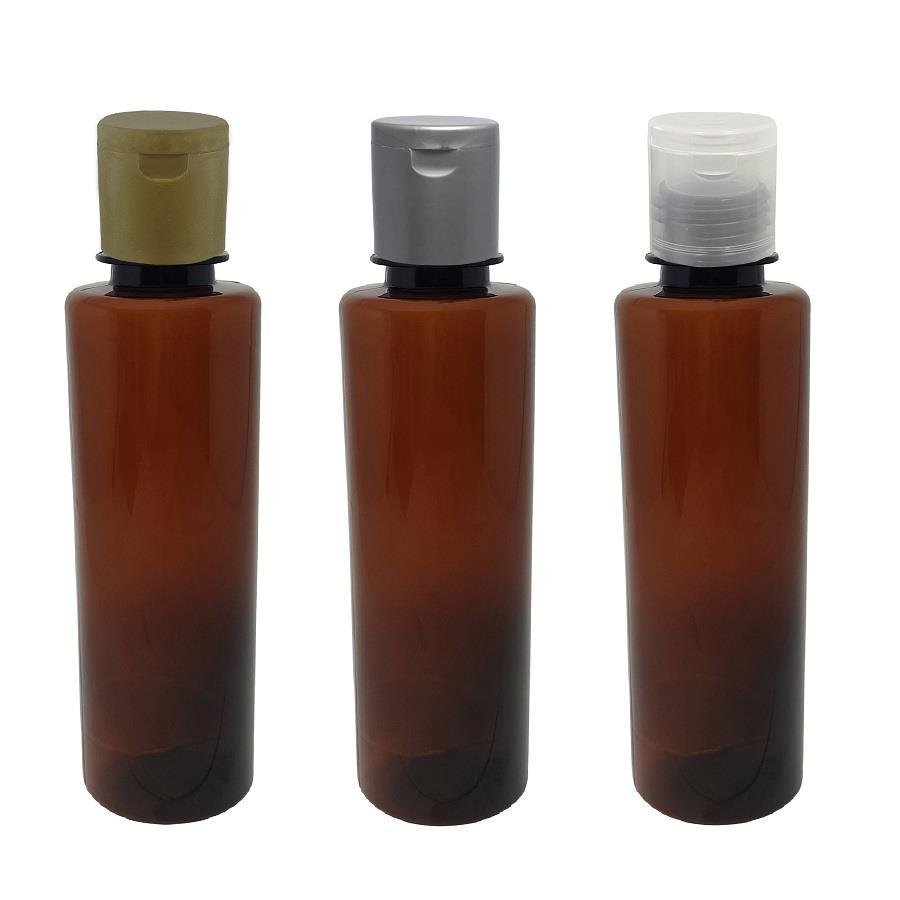 108 FRASCO PLÁSTICO AMBAR 250ML FLIPTOP FURO ABERTO COS - Imagem 4