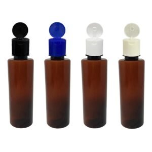 27 FRASCO PLÁSTICO AMBAR 250ML FLIPTOP FURO ABERTO COS