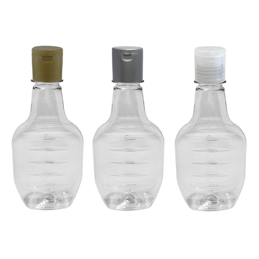 20 FRASCO PLÁSTICO CRISTAL 250ML FLIPTOP FURO ABERTO MOL - Imagem 4