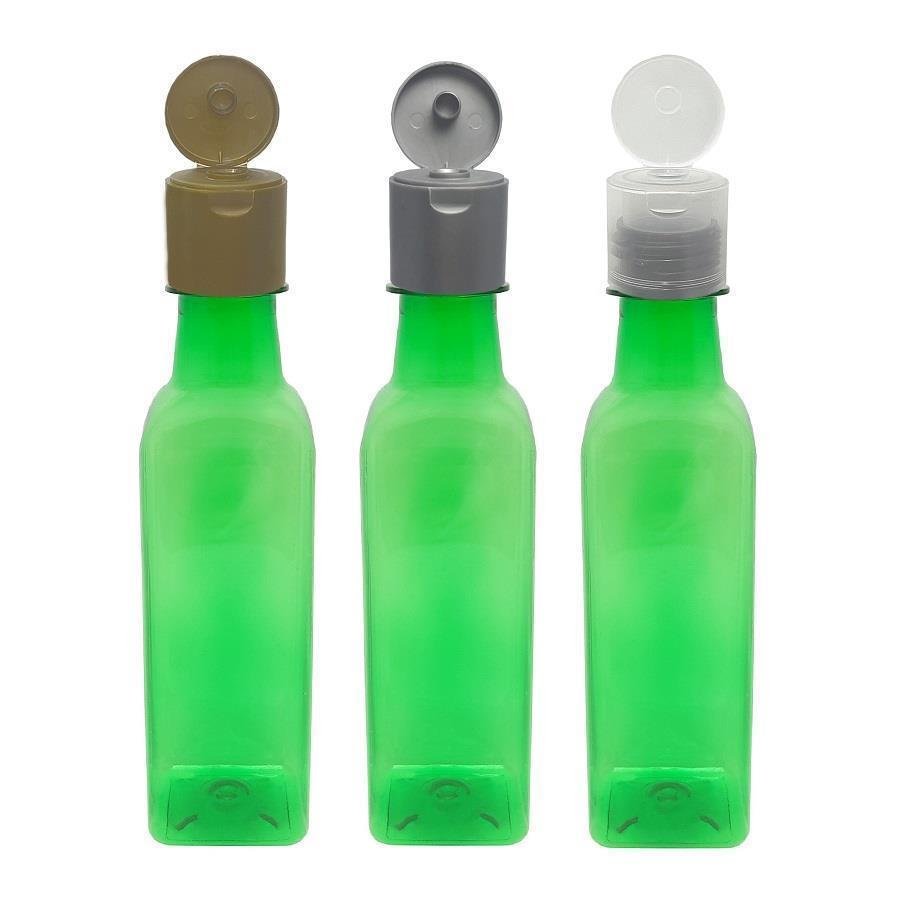 819 FRASCO PLÁSTICO VERDE 250ML FLIPTOP FURO ABERTO AZE - Imagem 2