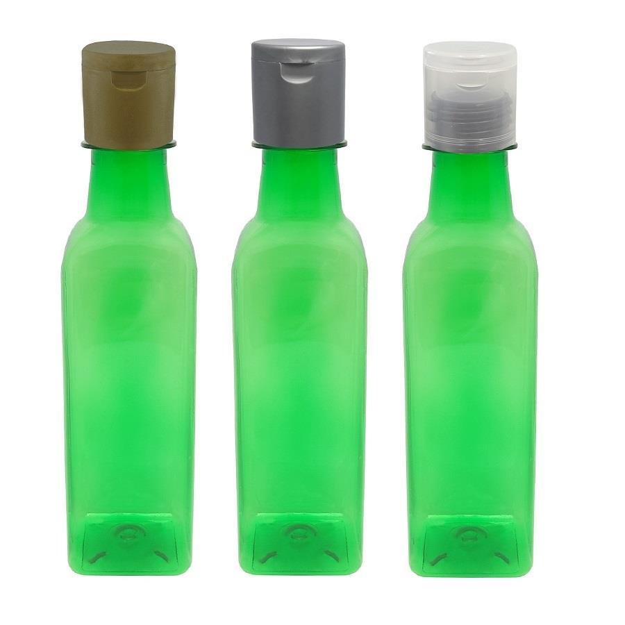 108 FRASCO PLÁSTICO VERDE 250ML FLIPTOP FURO ABERTO AZE - Imagem 4