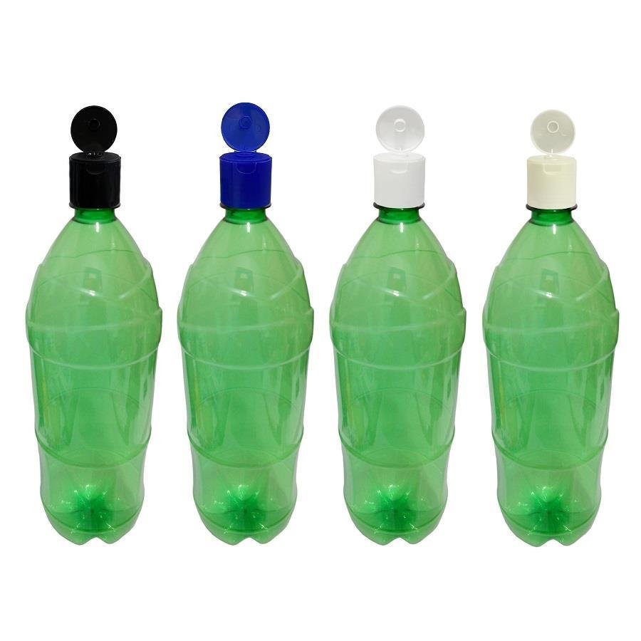 12 FRASCO PLÁSTICO VERDE 2L FLIPTOP FURO ABERTO REF