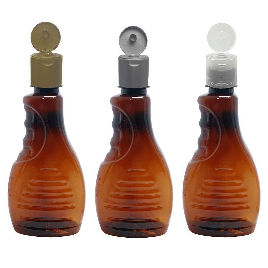 162 FRASCO PLÁSTICO AMBAR 300ML FLIPTOP FURO ABERTO BOR - Imagem 2