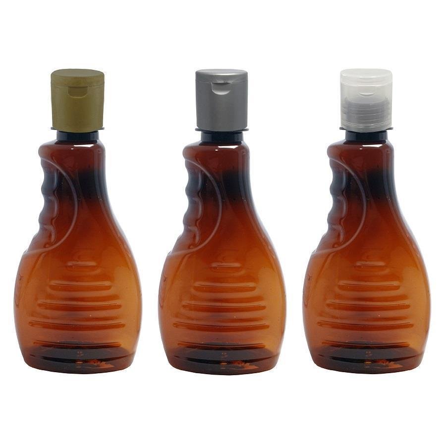162 FRASCO PLÁSTICO AMBAR 300ML FLIPTOP FURO ABERTO BOR - Imagem 4