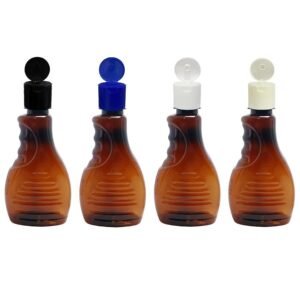 72 FRASCO PLÁSTICO AMBAR 300ML FLIPTOP FURO ABERTO BOR
