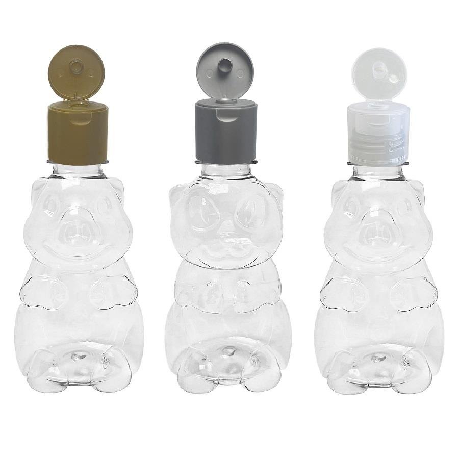 60 FRASCO PLÁSTICO CRISTAL 300ML FLIPTOP FURO ABERTO ZOO - Imagem 2