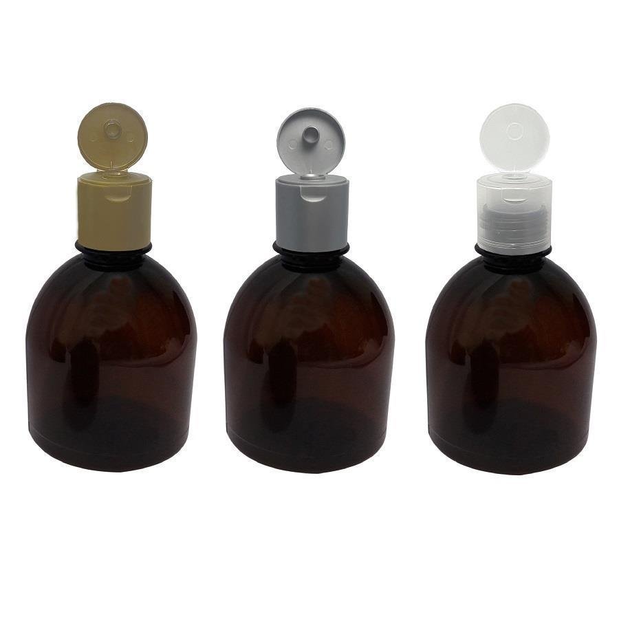 166 FRASCO PLÁSTICO AMBAR 300ML FLIPTOP FURO ABERTO SAB - Imagem 2