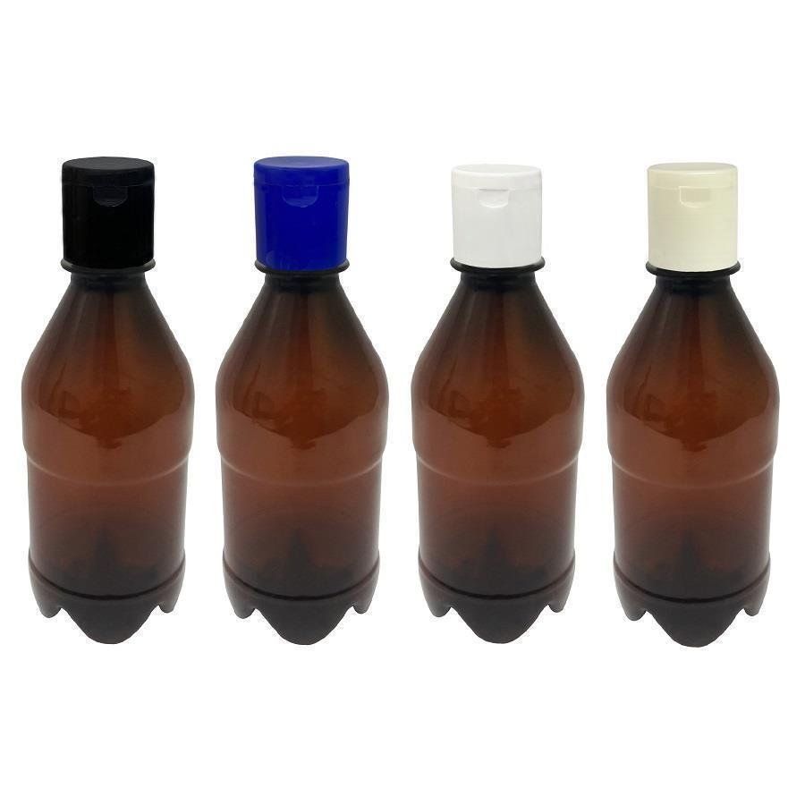 972 FRASCO PLÁSTICO AMBAR 350ML FLIPTOP FURO ABERTO AGU - Imagem 3