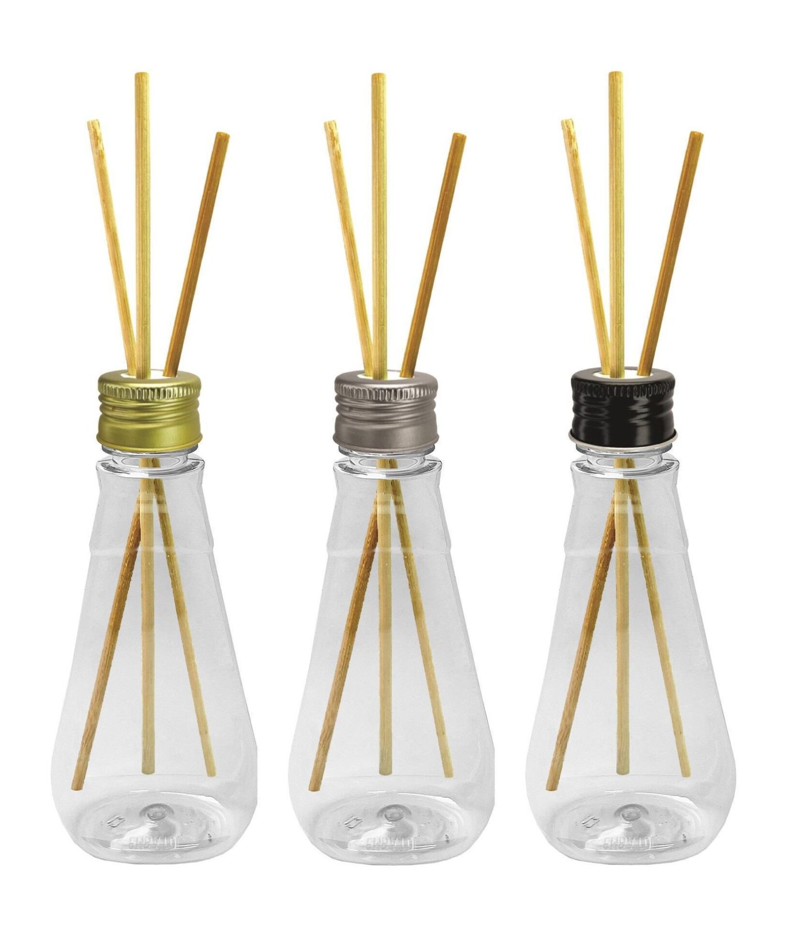 280 FRASCO PLÁSTICO CRISTAL 360ML TAMPA DIFUSOR VARETAS MEL