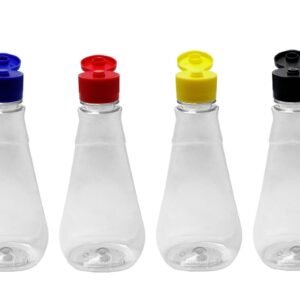 700 FRASCO PLÁSTICO CRISTAL PET 360ML COM TAMPA FLIPTOP MEL