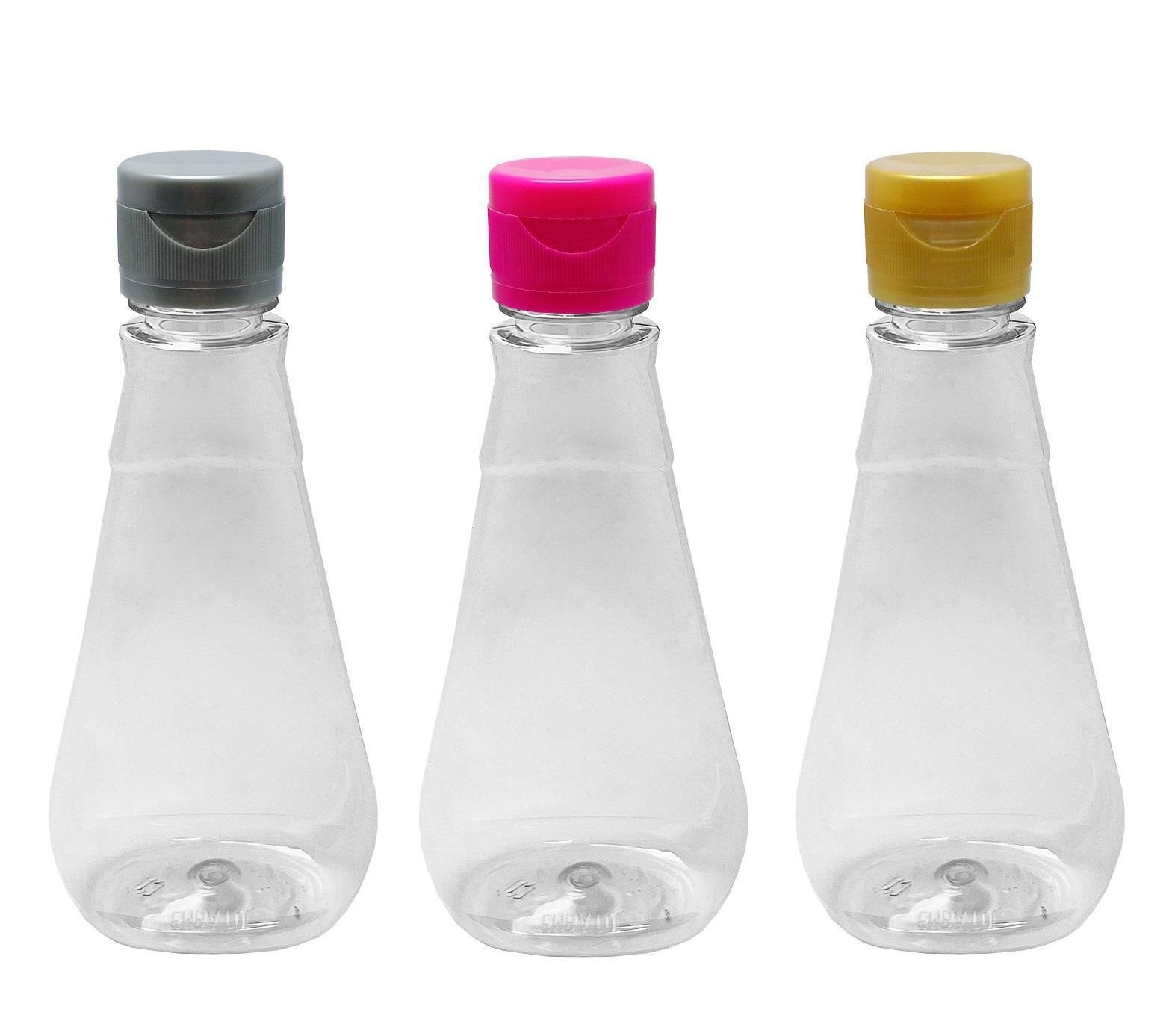 172 FRASCO PLÁSTICO CRISTAL PET 360ML COM TAMPA FLIPTOP MEL - Imagem 4