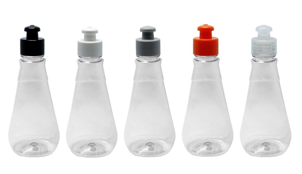 64 FRASCO PLÁSTICO CRISTAL PET 360ML C/ TAMPA PUSHPULL MEL