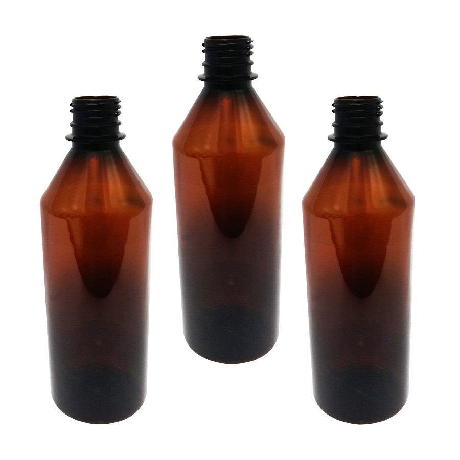 50 FRASCO PLÁSTICO AMBAR 500ML FLIPTOP FURO ABERTO COS - Imagem 5