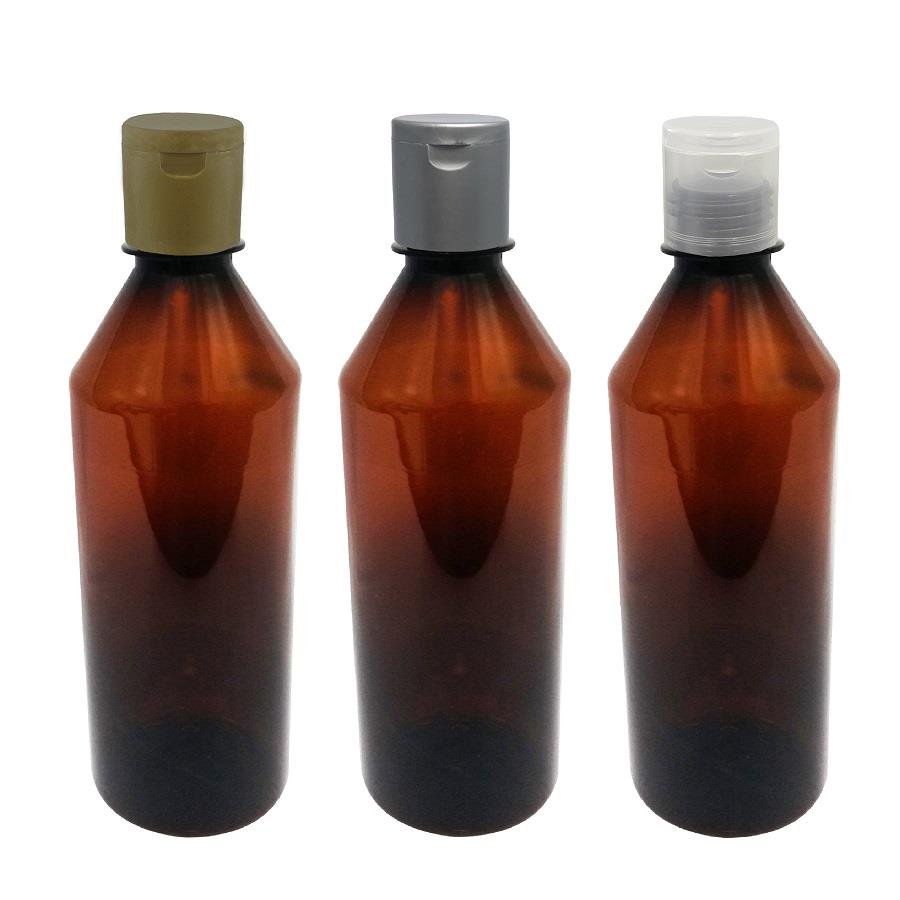 11 FRASCO PLÁSTICO AMBAR 500ML FLIPTOP FURO ABERTO COS - Imagem 4