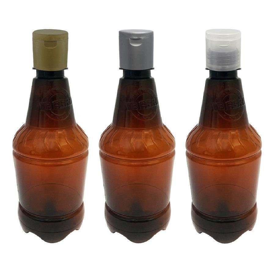 90 FRASCO PLÁSTICO AMBAR 500ML FLIPTOP FURO ABERTO GR2 - Imagem 4