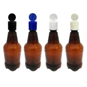 10 FRASCO PLÁSTICO AMBAR 500ML FLIPTOP FURO ABERTO GR2