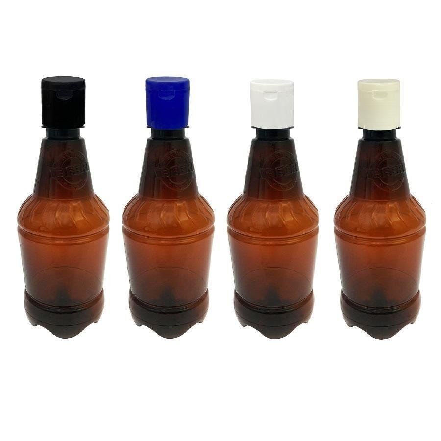 183 FRASCO PLÁSTICO AMBAR 500ML FLIPTOP FURO ABERTO GR2 - Imagem 3