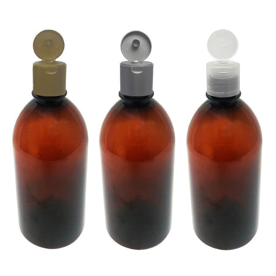 108 FRASCO PLÁSTICO AMBAR 500ML FLIPTOP FURO ABERTO SAB - Imagem 2
