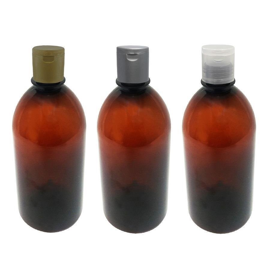 212 FRASCO PLÁSTICO AMBAR 500ML FLIPTOP FURO ABERTO SAB - Imagem 4