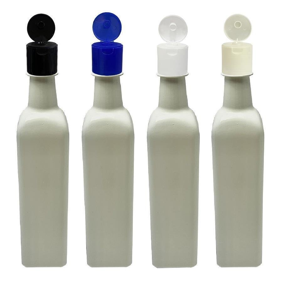 241 FRASCO PLÁSTICO BRANCO 500ML FLIPTOP FURO ABERTO AZE