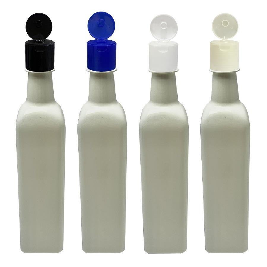 49 FRASCO PLÁSTICO BRANCO 500ML FLIPTOP FURO ABERTO AZE