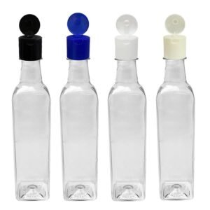 12 FRASCO PLÁSTICO CRISTAL 500ML FLIPTOP FURO ABERTO AZE