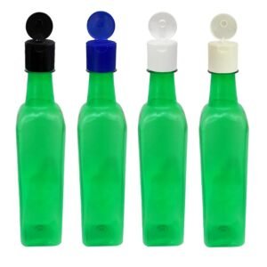 12 FRASCO PLÁSTICO VERDE 500ML FLIPTOP FURO ABERTO AZE