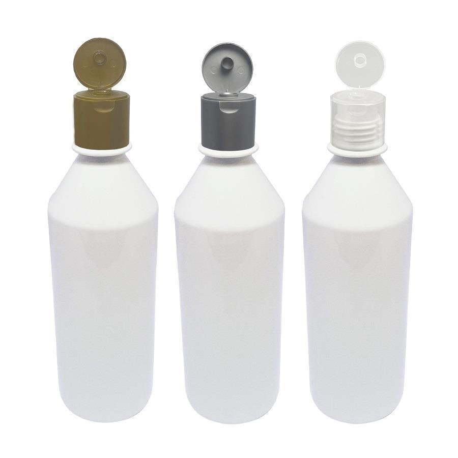 220 FRASCO PLÁSTICO BRANCO 500ML FLIPTOP FURO ABERTO COS - Imagem 2