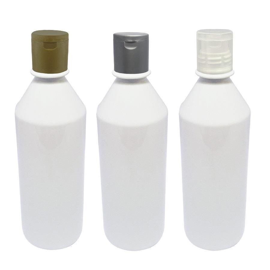 108 FRASCO PLÁSTICO BRANCO 500ML FLIPTOP FURO ABERTO COS - Imagem 4