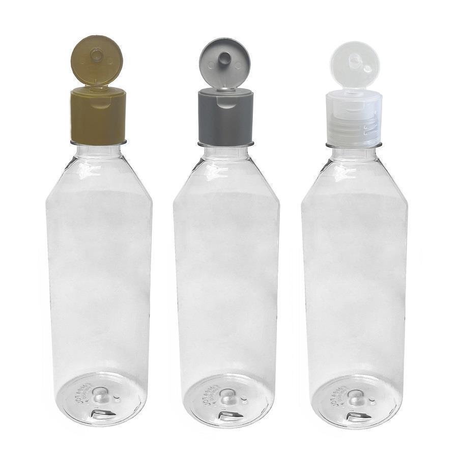 765 FRASCO PLÁSTICO CRISTAL 500ML FLIPTOP FURO ABERTO COS - Imagem 2