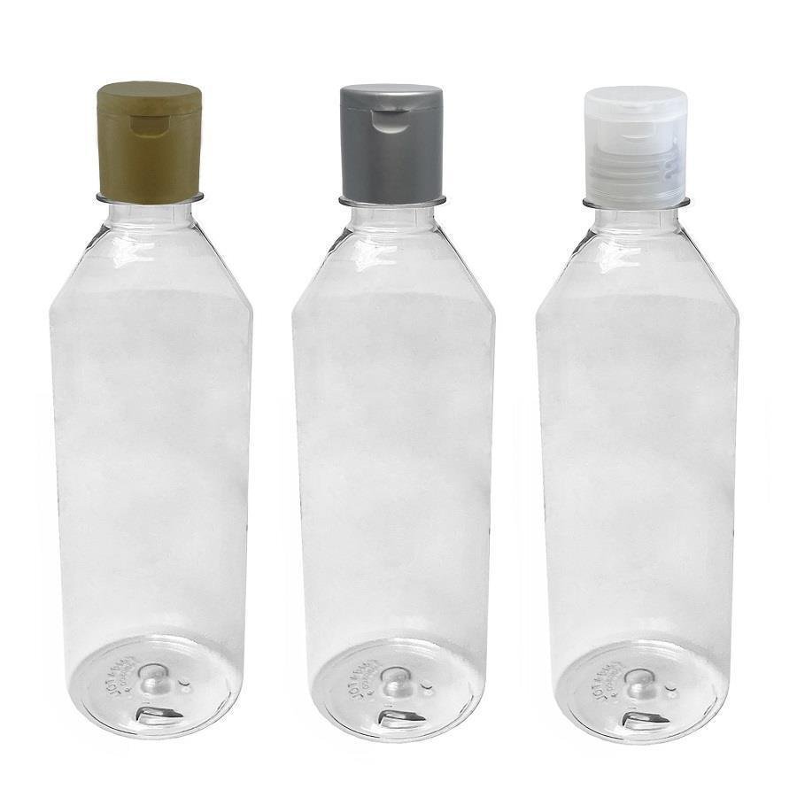 220 FRASCO PLÁSTICO CRISTAL 500ML FLIPTOP FURO ABERTO COS - Imagem 4