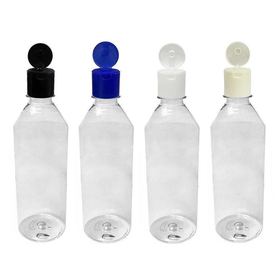 765 FRASCO PLÁSTICO CRISTAL 500ML FLIPTOP FURO ABERTO COS