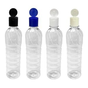 12 FRASCO PLÁSTICO CRISTAL 500ML FLIPTOP FURO ABERTO LIM