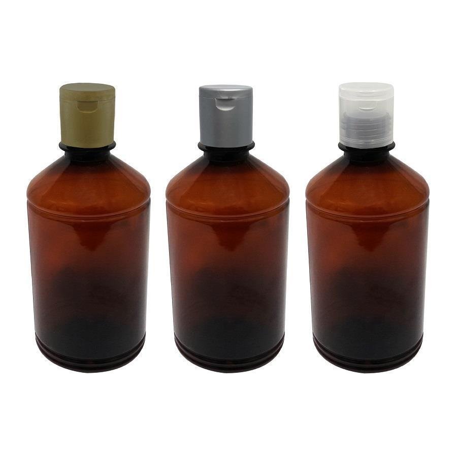 108 FRASCO PLÁSTICO AMBAR 500ML FLIPTOP FURO ABERTO FAR - Imagem 4