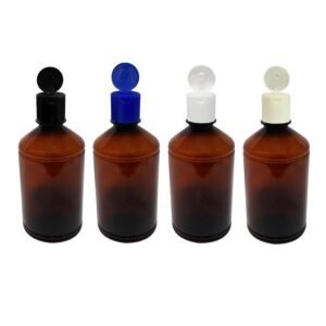 678 FRASCO PLÁSTICO AMBAR 500ML FLIPTOP FURO ABERTO FAR