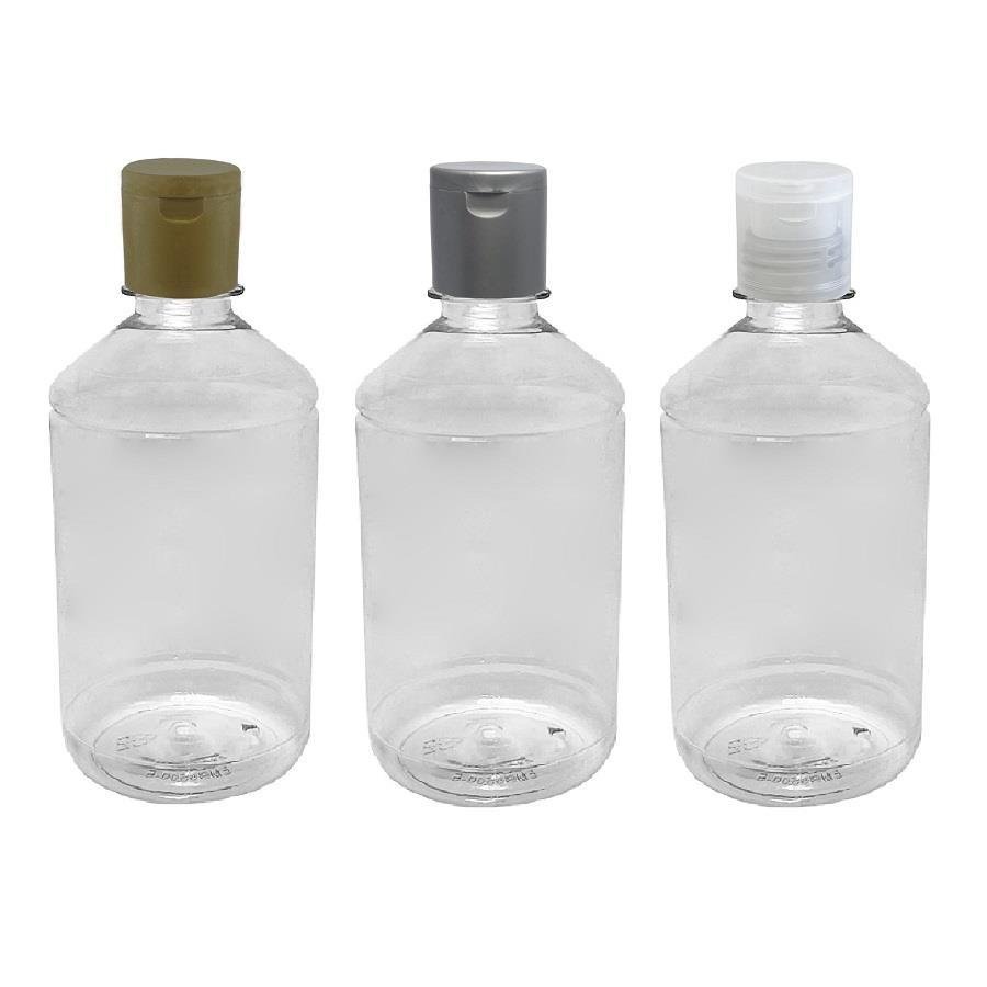 48 FRASCO PLÁSTICO CRISTAL 500ML FLIPTOP FURO ABERTO FAR - Imagem 3