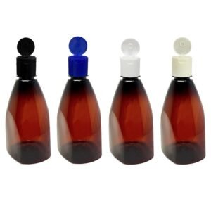 10 FRASCO PLÁSTICO AMBAR 500ML FLIPTOP FURO ABERTO PIR