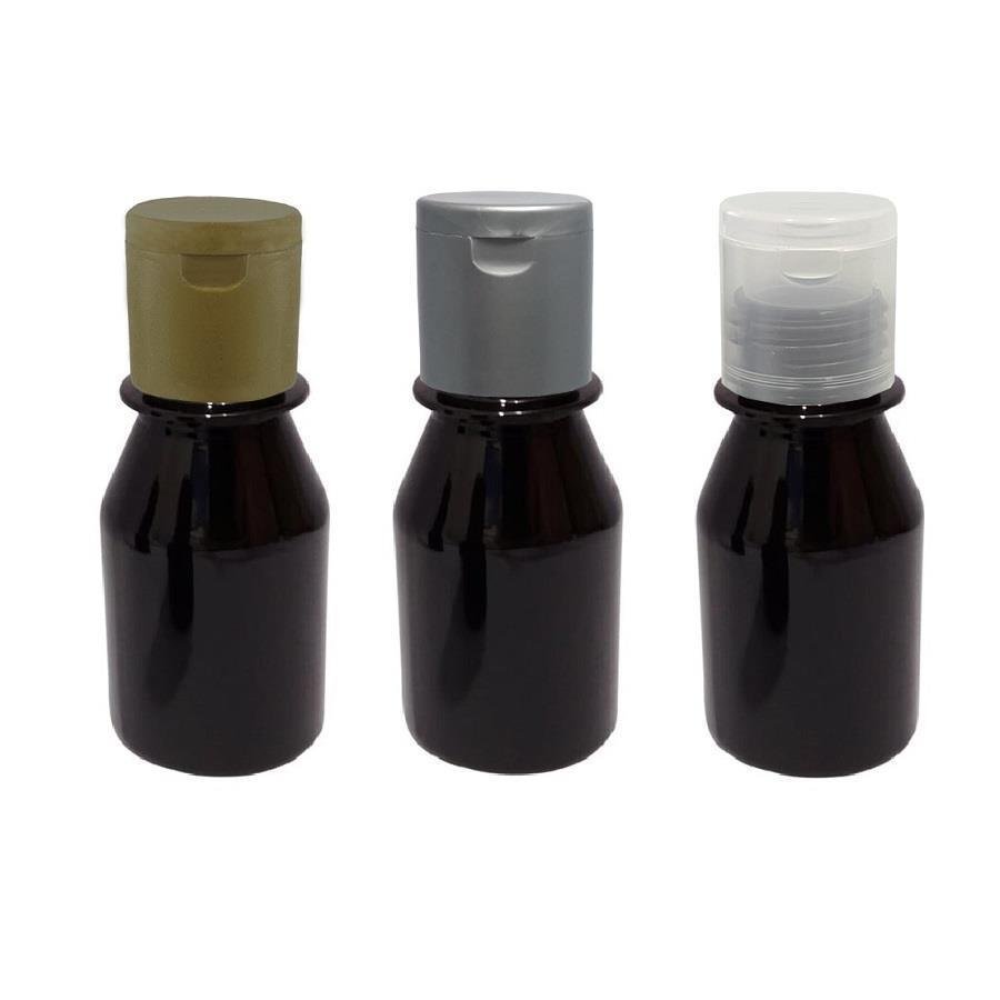 240 FRASCO PLÁSTICO AMBAR 60ML FLIPTOP FURO ABERTO FAR - Imagem 4