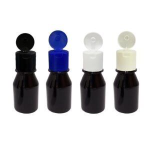 550 FRASCO PLÁSTICO AMBAR 60ML FLIPTOP FURO ABERTO FAR