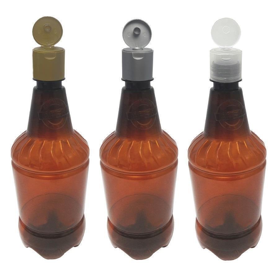 336 FRASCO PLÁSTICO AMBAR 750ML FLIPTOP FURO ABERTO GR2 - Imagem 2