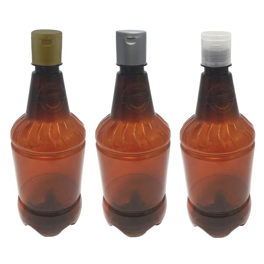 6 FRASCO PLÁSTICO AMBAR 750ML FLIPTOP FURO ABERTO GR2 - Imagem 4