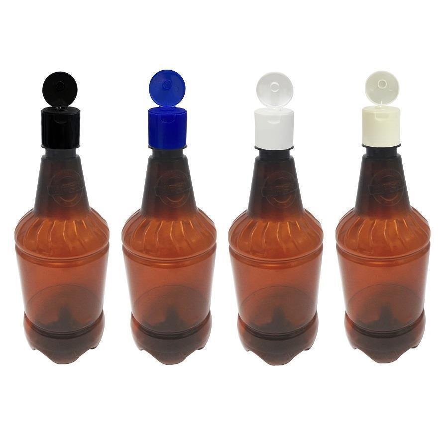 110 FRASCO PLÁSTICO AMBAR 750ML FLIPTOP FURO ABERTO GR2