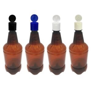 6 FRASCO PLÁSTICO AMBAR 750ML FLIPTOP FURO ABERTO GR2