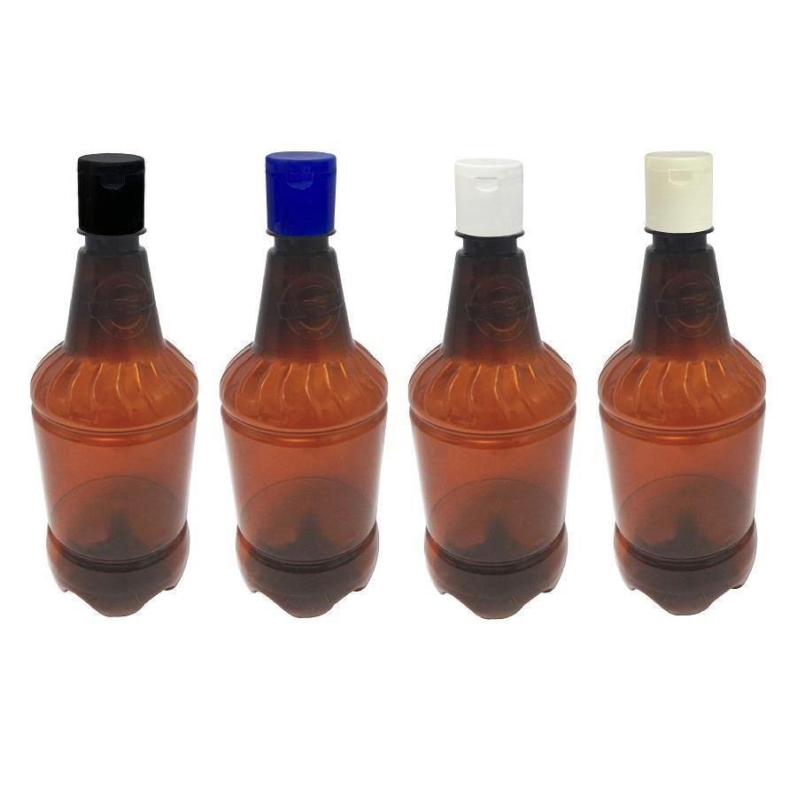 32 FRASCO PLÁSTICO AMBAR 750ML FLIPTOP FURO ABERTO GR2 - Imagem 3