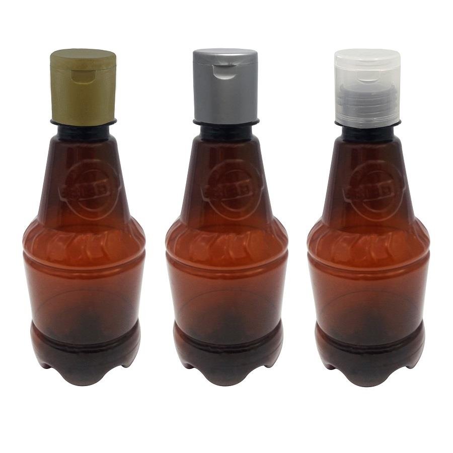 18 FRASCO PLÁSTICO AMBAR 300ML FLIPTOP FURO ABERTO GR2 - Imagem 4