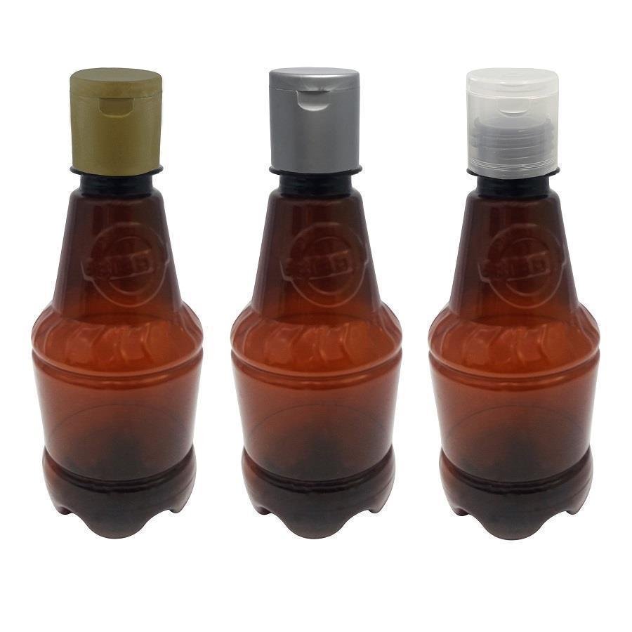 918 FRASCO PLÁSTICO AMBAR 300ML FLIPTOP FURO ABERTO GR2 - Imagem 4